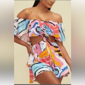 Luxxel Multicolor Abstract Two-Piece Set